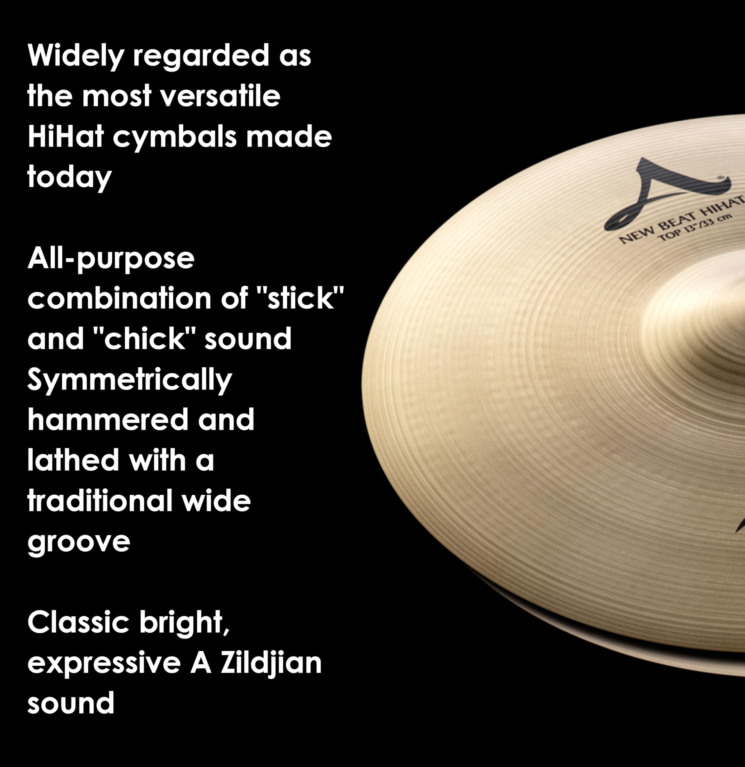 Zildjian A New Beat ハイハット ペア13インチ Zildjian 13 inch A Zildjian New Beat Hi-hat Cymbals | Sweetwater